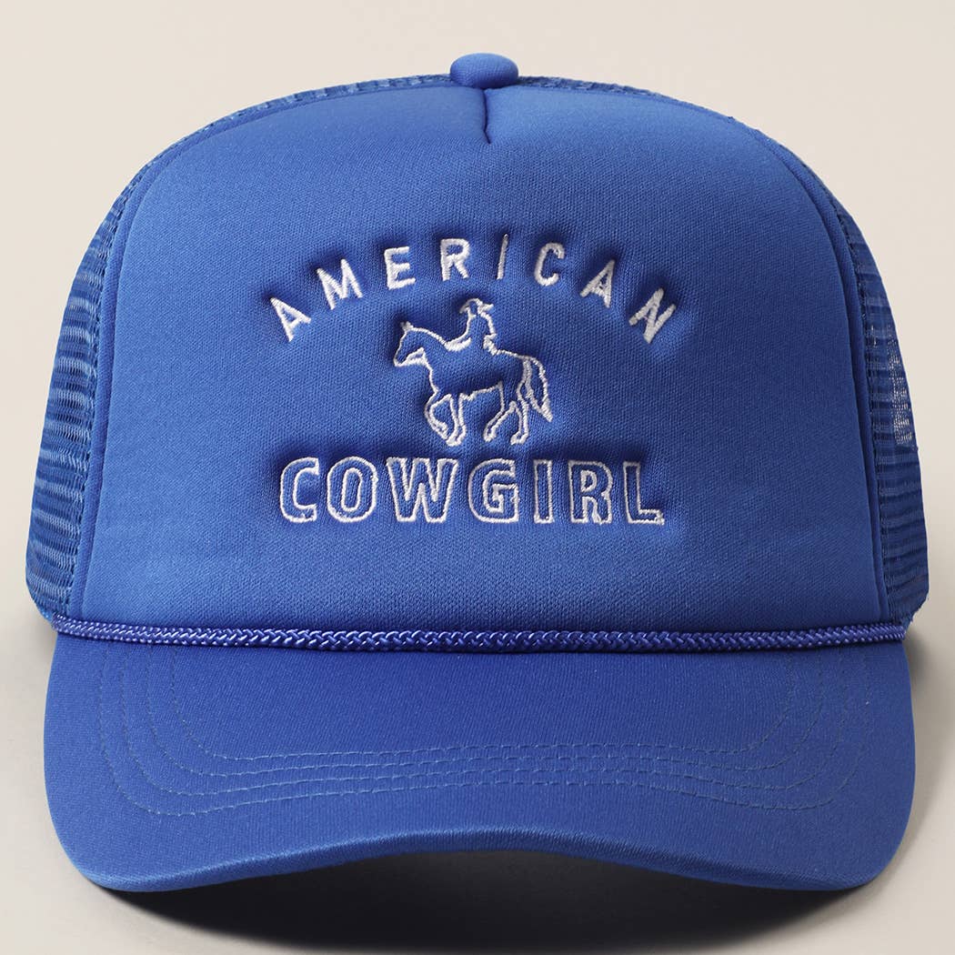 American Cowgirl Embroidery Foam Trucker Hat